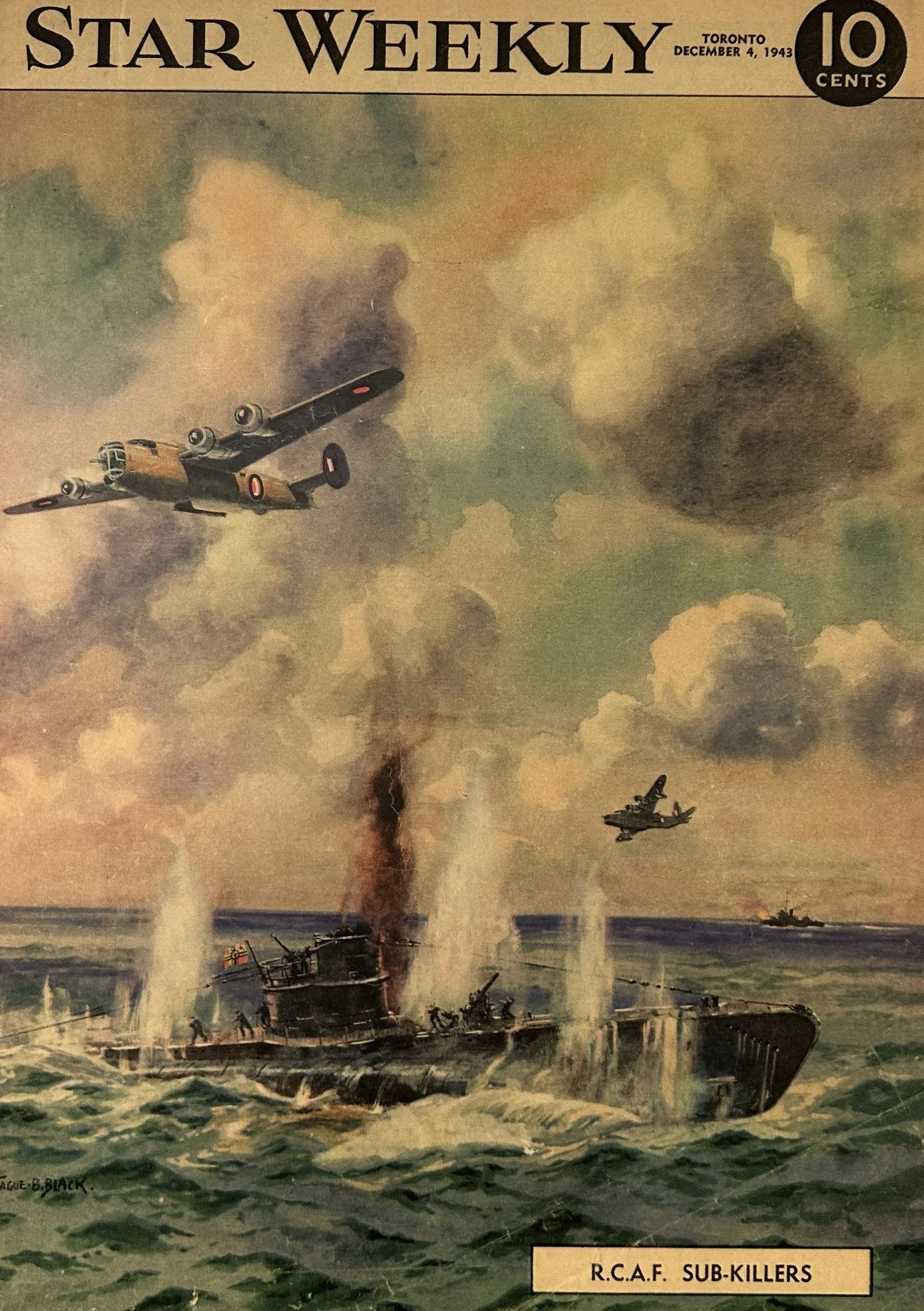RCAF attacking U-boat